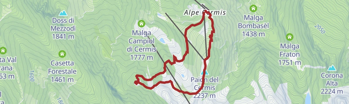 Route map: A view over the Moena Valley